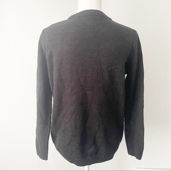 Forever 21 snowman holiday Christmas sweater size small black crew pullover - Picture 5 of 8